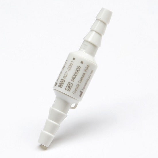 Fire protection valve for oxygen nasal cannulas