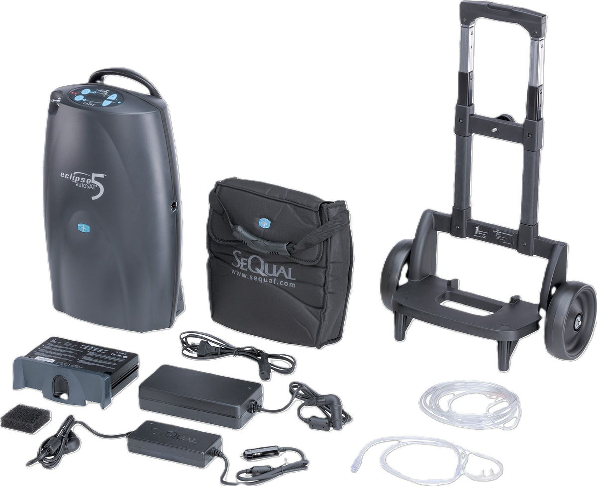 Eclipse™ 5 con caddy, concentratore di ossigeno
